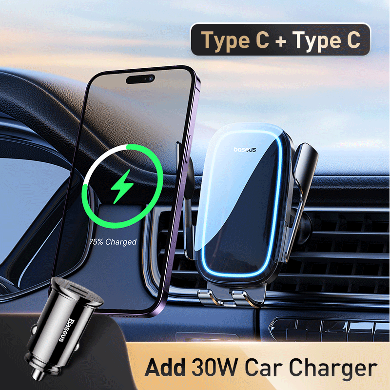 Baseus Automatic Alignment Car Phone Holder Wireless Charger For Samsung iPhone Xiaomi Phone Holder Car Holder Air Vent Holder
