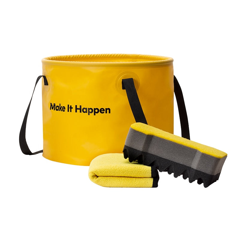 HOTO Outdoor Wash Kit Multi-Function Thickened Bucket Car Supplies Portable Travel Water Storage Bag Fishing Folding Bucket 20L