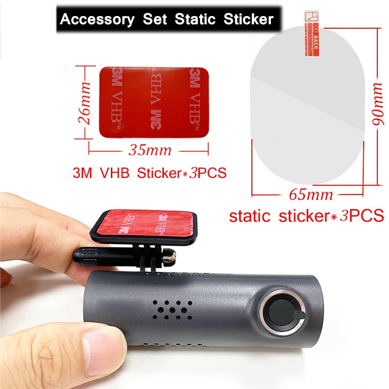 For 70mai 1S D06 Accessory Set Static Sticker Film and Static Stickers, Suitable for 70mai M300 Car DVR 3M film holder 3PCS