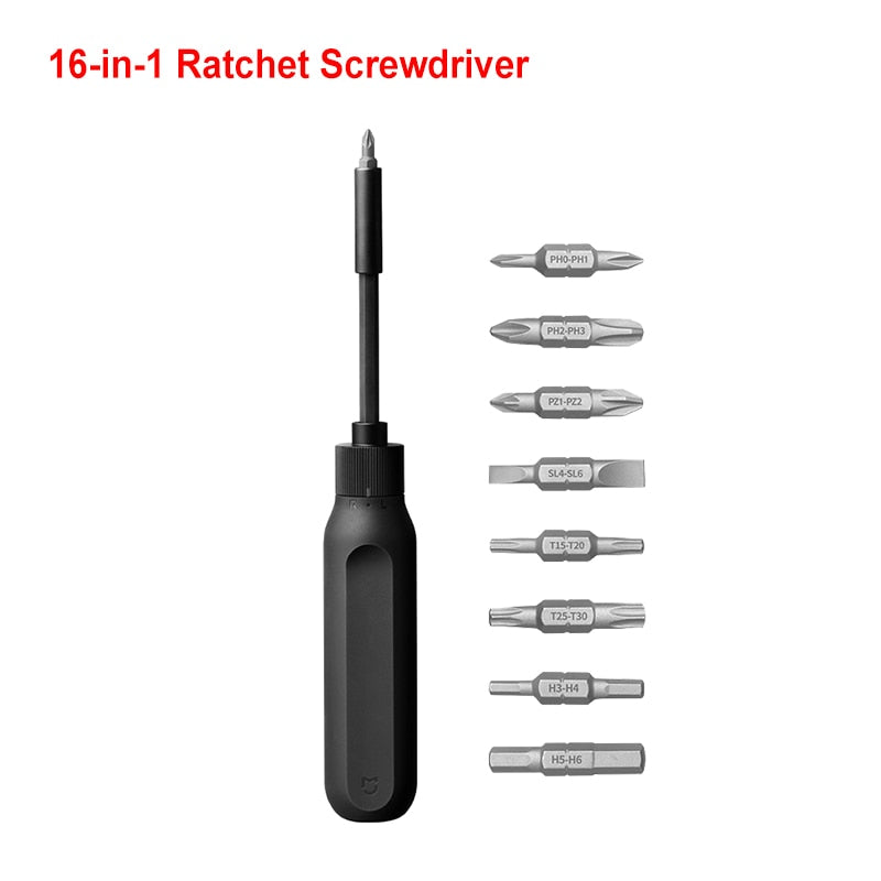 Xiaomi Mijia Screwdriver 16 in 1 Ratchet Screwdriver DIY Repair Tools S2 Alloy Steel Bits High Precision Home Global Version