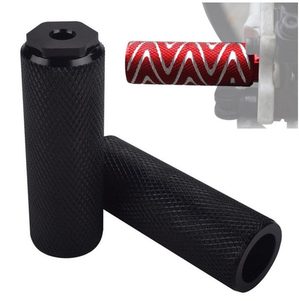 FMFXTR Bicycle Back Seat Foot Pedal Universal Back Rear Post, Color: Black Small Hole Short