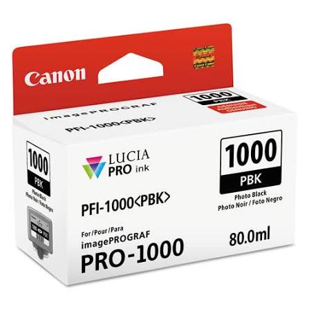 New, Pre-owned, Original Canon PFI-1000 Standard Yield Photo Black Ink Cartridge, 0546C002