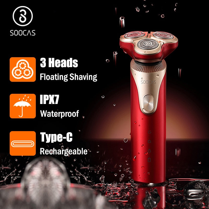 SOOCAS S3 Electric Razor Man Shaving Machine 3D Floating Electric Shaver Beard Type-C Rechargeable Trims Shaver