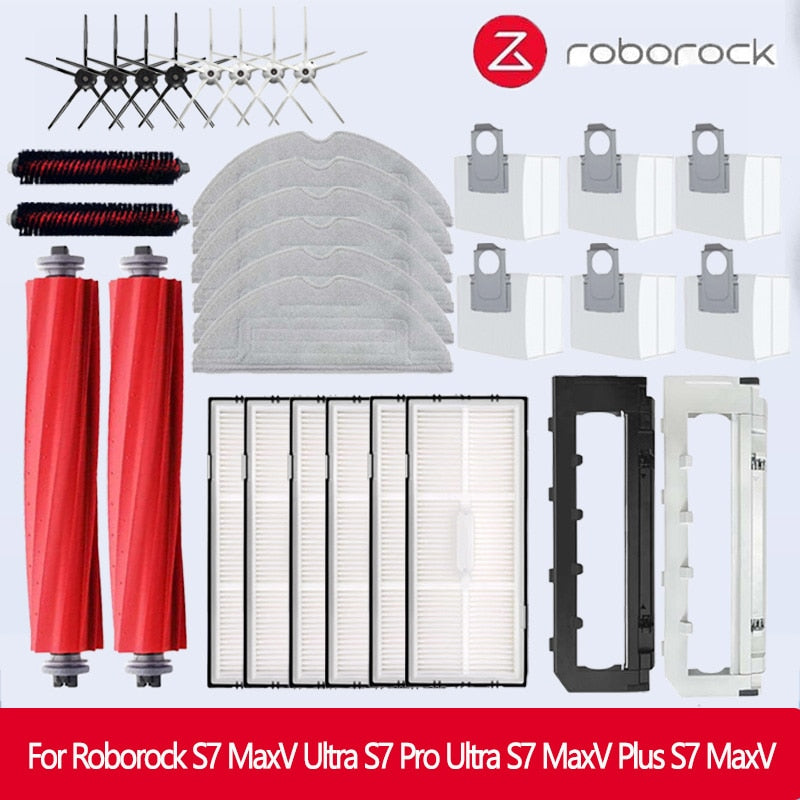 For Roborock S7 MaxV / S7 MaxV Ultra / S7 Pro Ultra Replacement Spare Parts  Accessories Main Side Brush Hepa Filter Mop Dust Bag