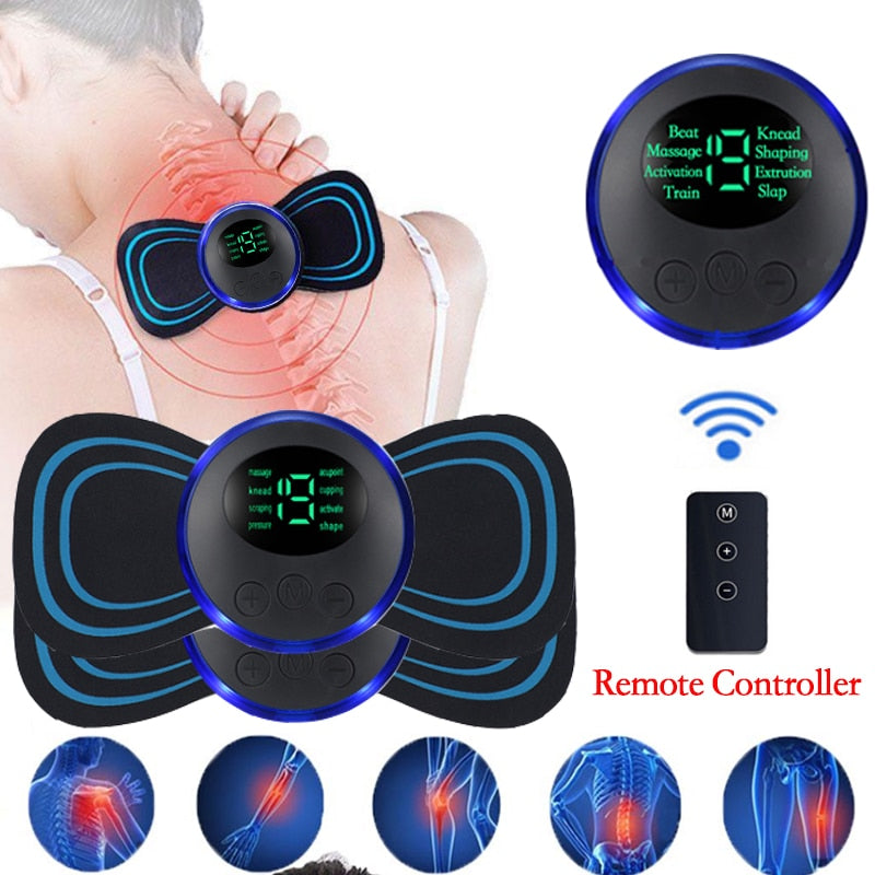 Smart Electric Neck Massager Portable Rechargeable EMS Cervical Verteb