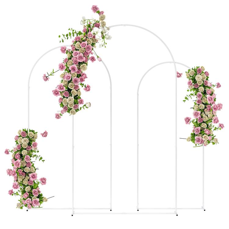 [US Warehouse] Metal Arch Backdrop Stand Set of 3, 7/6.5/6 ft Wedding