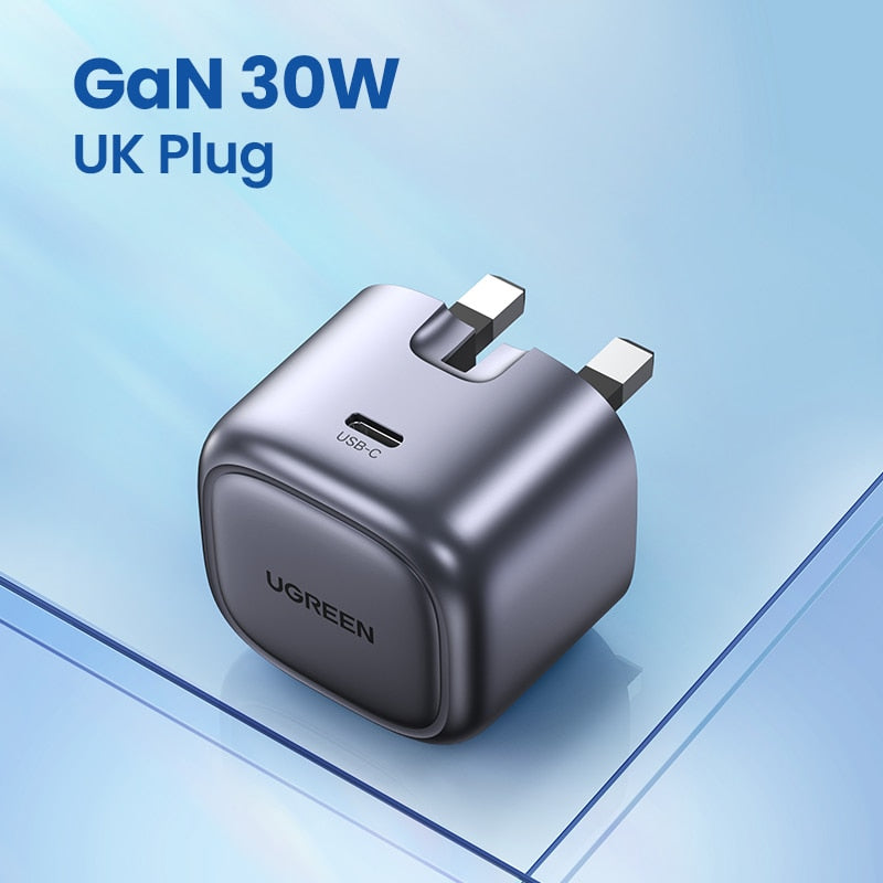 UGREEN GaN 30W Fast Charger for iPhone 15 14 13  PD3.0 Charger for iPad Pro samsung Xiaomi Type C Mobile Phone Charger