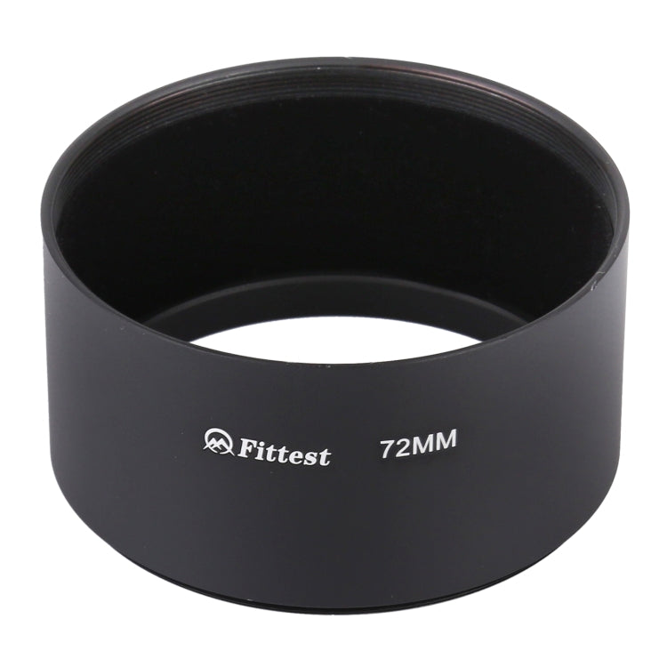 FITTEST 72mm Thread Type Straight Tube Full Metal Lens Hood Shade for