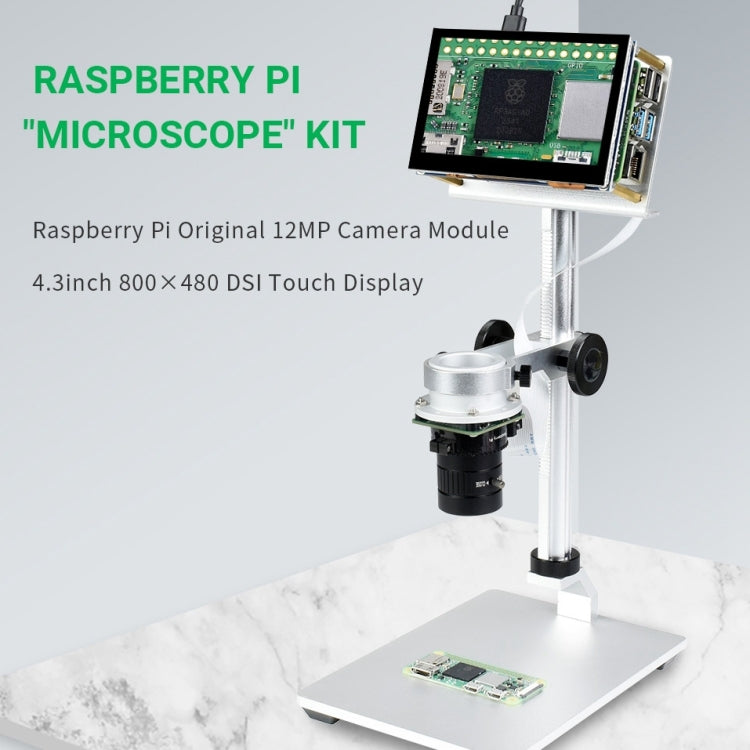 Wave. Share Microscope Waveshare 4.3 inch Screen Raspberry Pi Microscope Kit 12MP Camera Modu