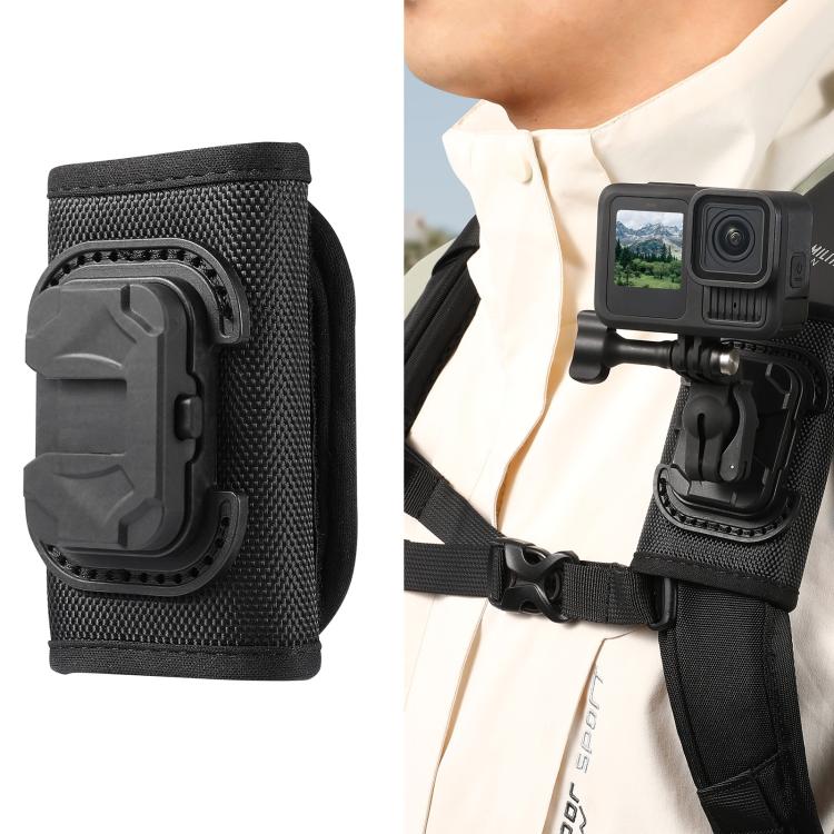 Backpack Fastner Lock STARTRC Hook And Loop Fastener Universal Backpack Clip Mount (Black)