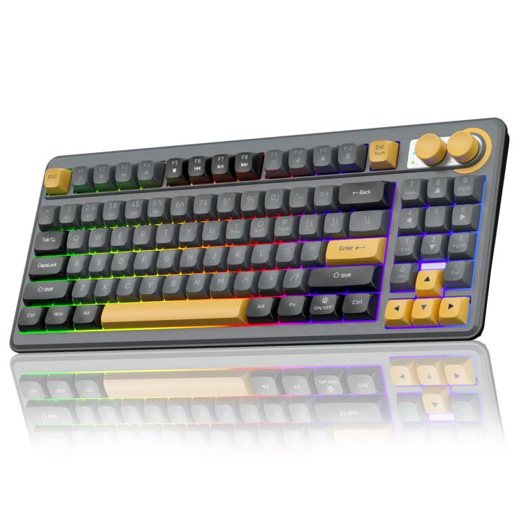 SOLAKAKA SK90 Tri-mode 90 Keys Wireless Silicone Keyboard(Grey Black)