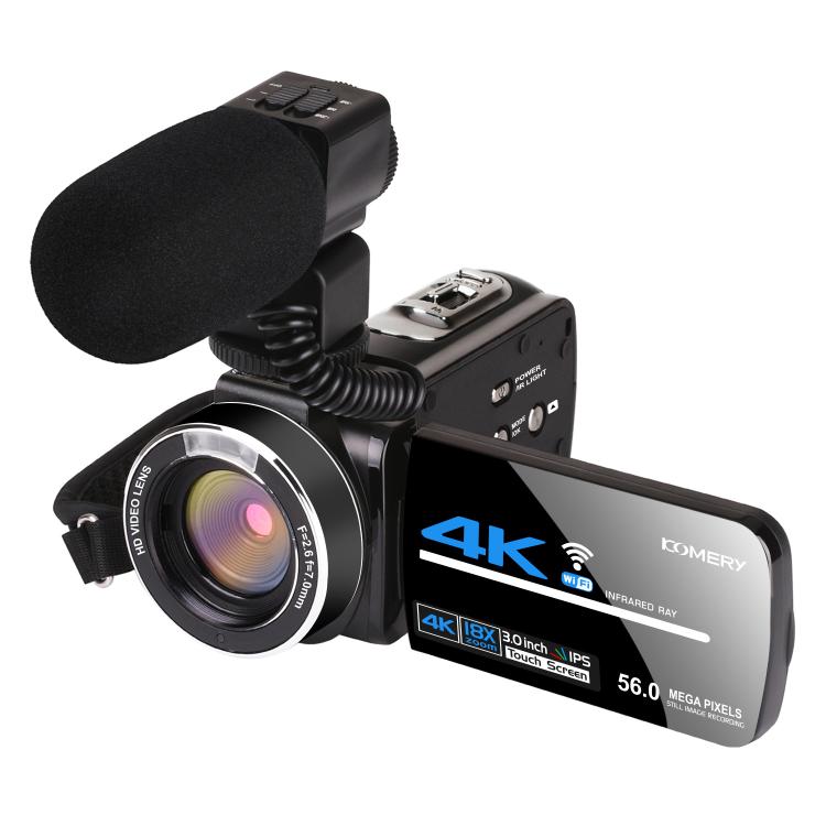 5600PX Zoomable 4K Digital Video Camera With Microphone(Black)