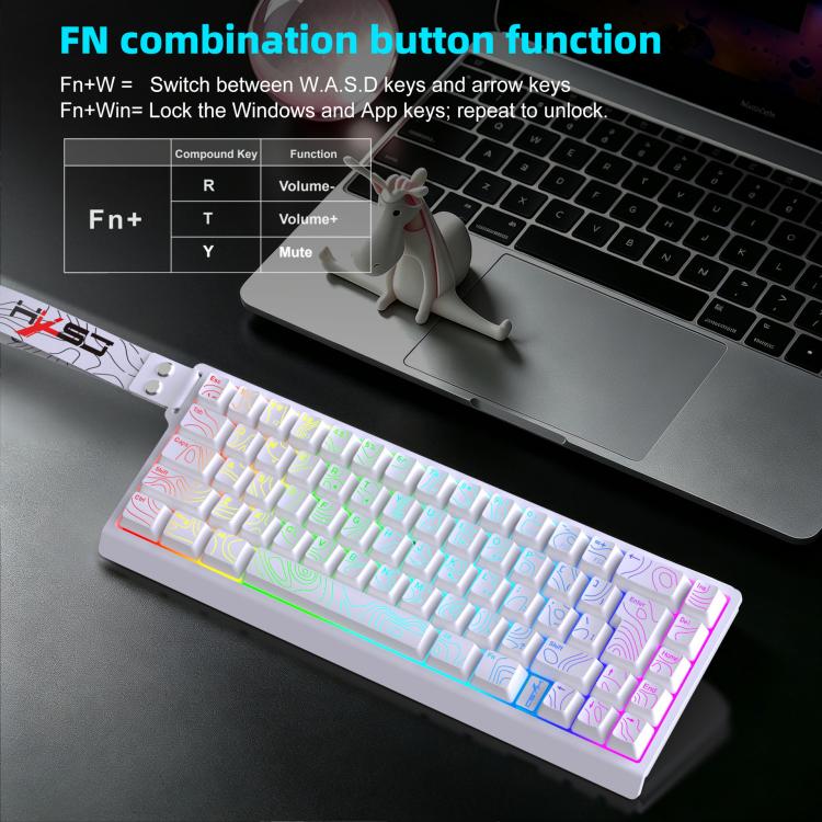 HXSJ V68 RGB Wired Membrane Gaming Keyboard(Black)
