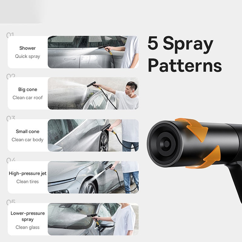 Baseus Car Water Gun High Pressure Wash Spray Nozzle Sprinkler Cleaner For Auto Garden Automotive Cleaning Washer Car Washing