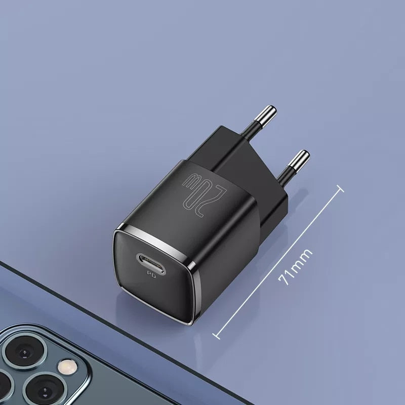 Baseus 20W USB C Charger Portable Type C Charger Support PD Fast Charging For iPhone 12 Pro Max 11 Mini 8 Plus Quick Charger
