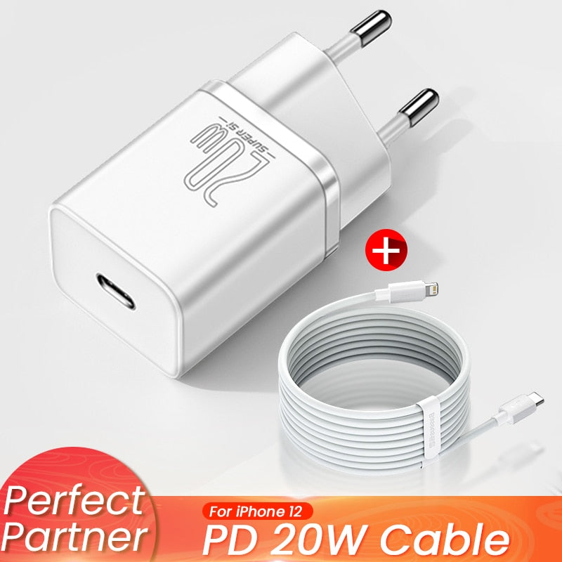 Baseus PD 20W Fast Charging USB C Charger For iPhone 13 Pro Max Type C Quick Charge QC 3.0 Type-C USBC Wall Phone Fast Charger