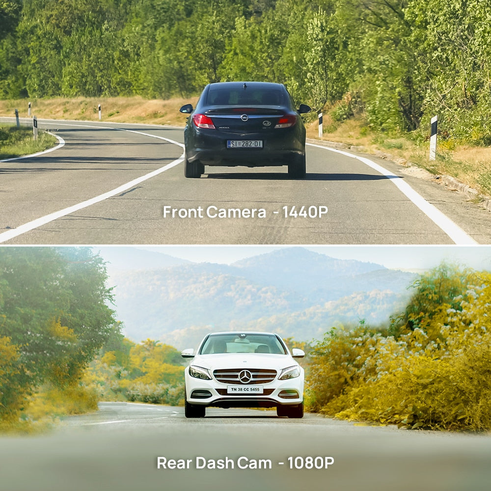 70mai A400 Dash Cam Car Recorder 1440P Resolution 70mai Car DVR A400 Dual Channel Front and Back Sight Cam APP Control DVR