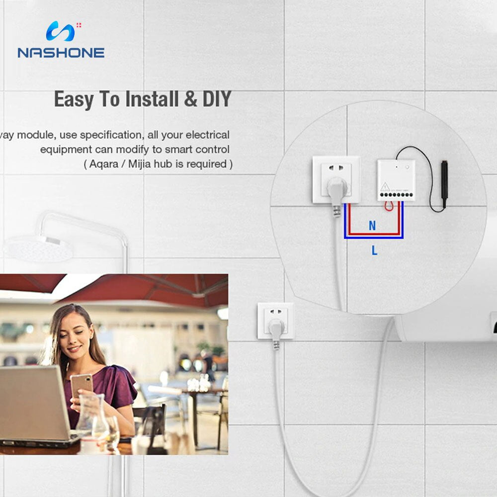 Wireless Switch Aqara Relay Smart Life Home Automation Smart Life Hygrometer Two-Way Module Smart Setting Remote Control Timer