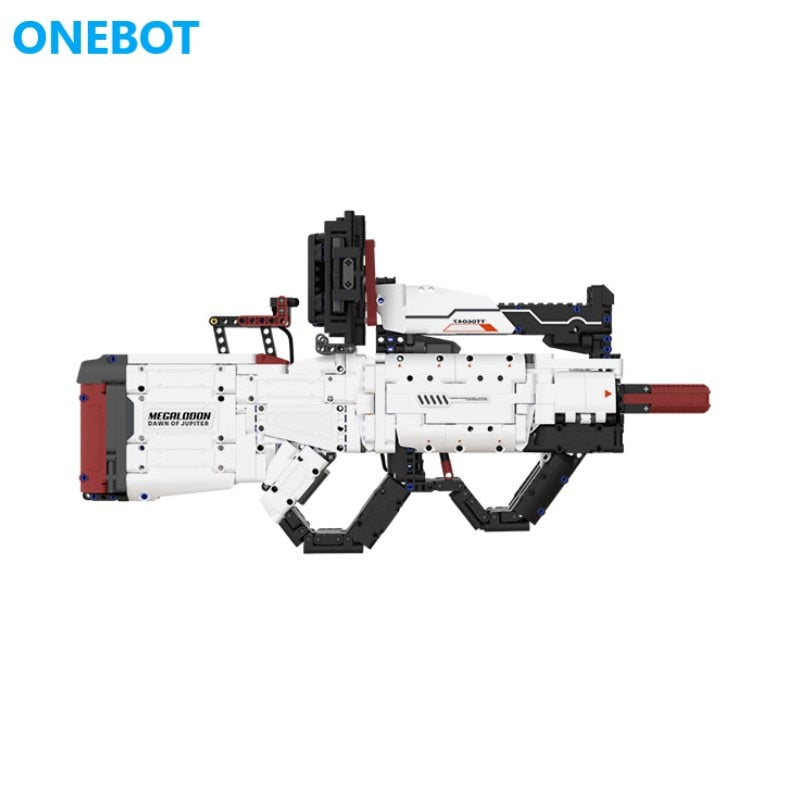 ONEBOT building block AR firing assembled shark gun Children's gift toys Intelligent conductive building block toy gun