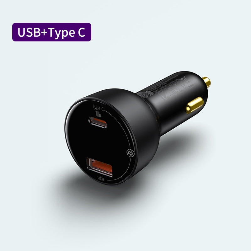 Baseus PD 100W Car Charger Quick Charge QC4.0 QC3.0 PD 3.0 Fast Charging For iPhone 14 13 12 11 Pro Max Samsung XiaoMi Phone