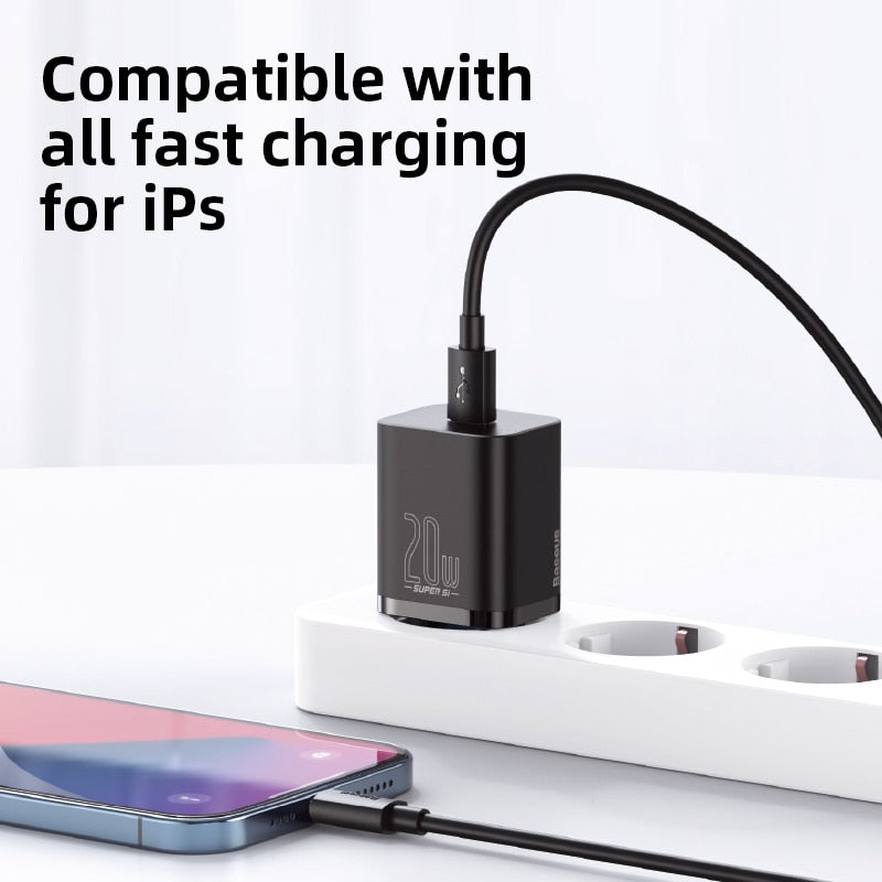 Baseus PD 20W Fast Charging USB C Charger For iPhone 13 Pro Max Type C Quick Charge QC 3.0 Type-C USBC Wall Phone Fast Charger