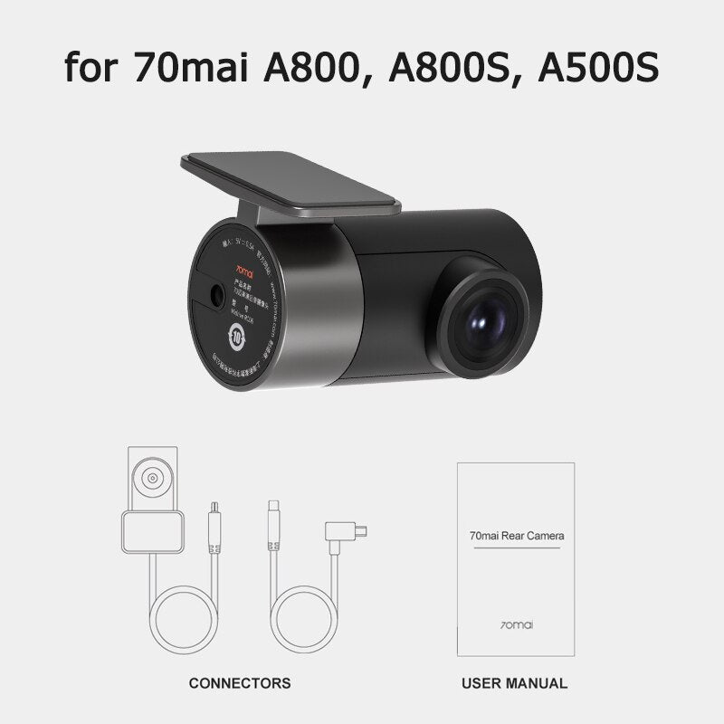 70mai Rear Camera RC06 Full HD 1920x1080 for 70mai A500S,A800, A800S dash cam Ultra HD Dual-Vision Camera