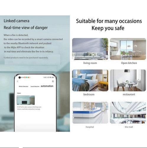 Original Xiaomi Honeywell Smart Fire Alarm Smoke Detector Alarm, Work with Multifunctional Gateway (CA1001) Mihome APP Control(White)
