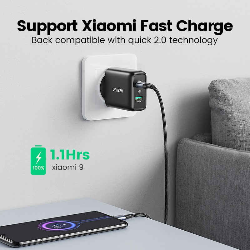 Ugreen USB Charger Quick Charge 3.0 36W Fast Charger Adapter QC3.0 Mobile Phone Chargers for iPhone Samsung Xiaomi Redmi Charger