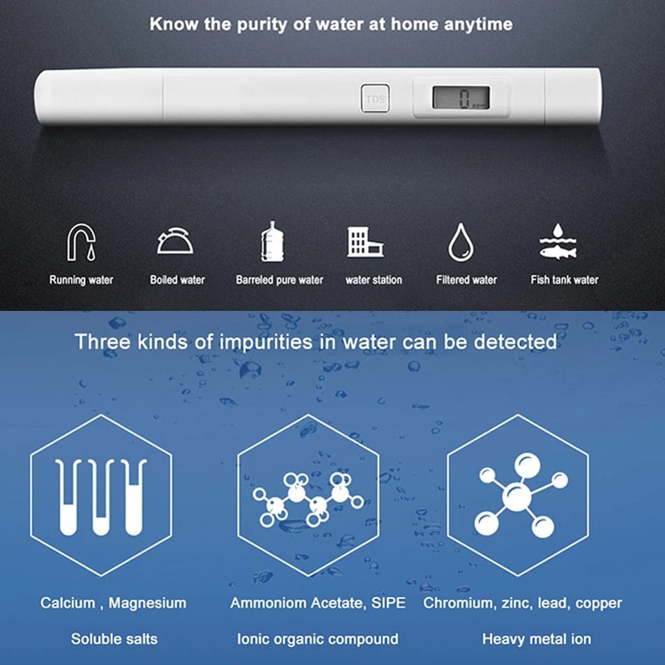 Xiaomi Mijia Water Quality TDS Tester Professional Portable Test TDS Pen Smart Meter TDS-3 Tester Meter Digital Tool