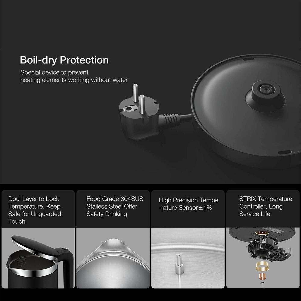 VIOMI Constant Temperature Electric Kettle YM-K1503 1800W OLED Display Smart 5min Boiling Thermal Water Kettle