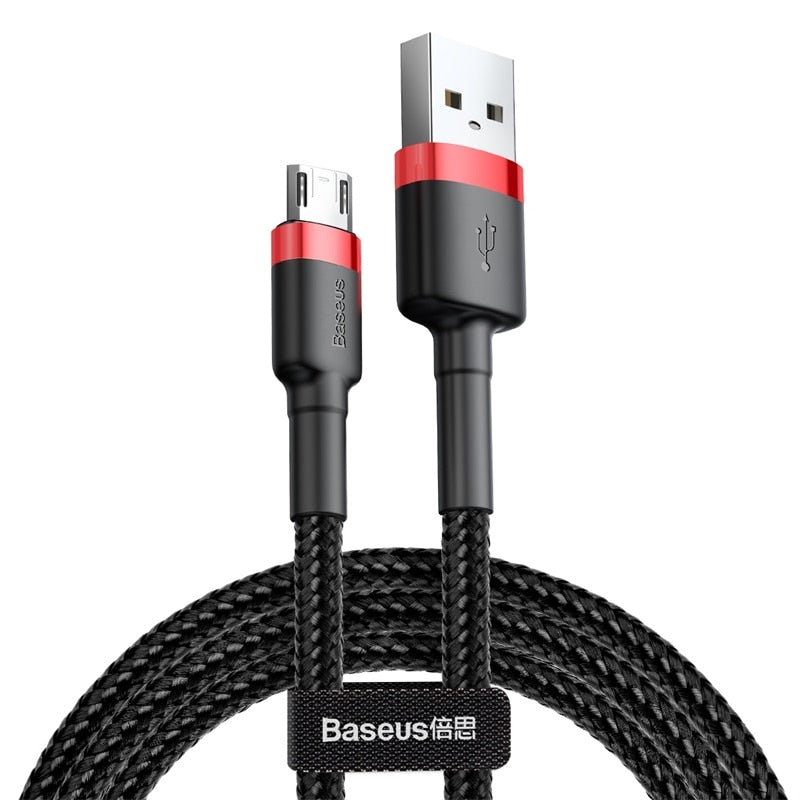 Baseus Micro Fast Charging USB Cable For Xiaomi Redmi Reversible 0.5M 1M 2M 3M Micro USB Charger Data Cable For Samsung Phones