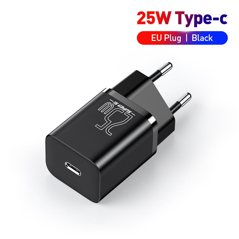 Baseus USB C Charger 25W Support Type C PD Fast Charging Portable Phone Charger For iPhone 13 Pro Max Samsung S22 S21 Tablet