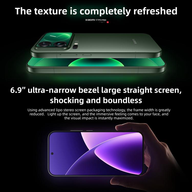 Xiaomi 17 Pro Max, 12GB+512GB, 3D Ultrasonic Fingerprint, 6.9 inch + 2