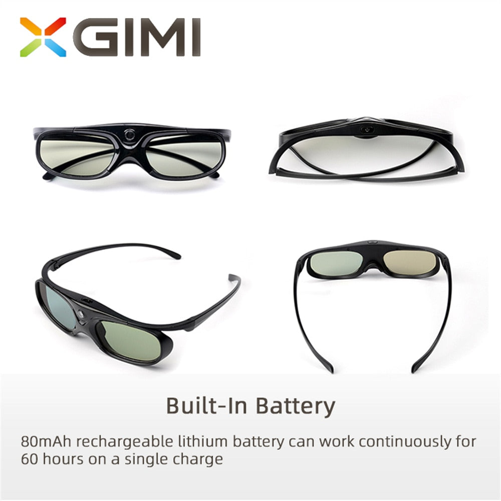 XGIMI 3D Glasses Original  for XGIMI Projector / DLP-LINK Projector DLP-Link Active Shutter Built-in Battery Working 60 Hours