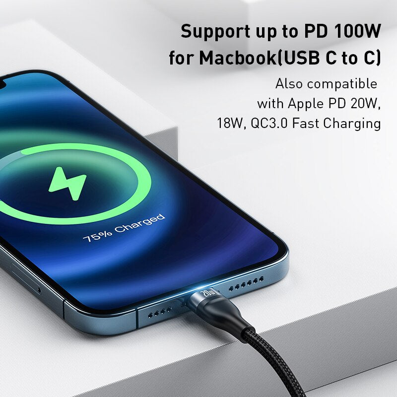 Baseus 3 in 2 USB Type C Cable for iPhone 14 13 12 Pro 11 Charger Cable 100W 3 in 1 Cable for Samsung Xiaomi Mi Macbook