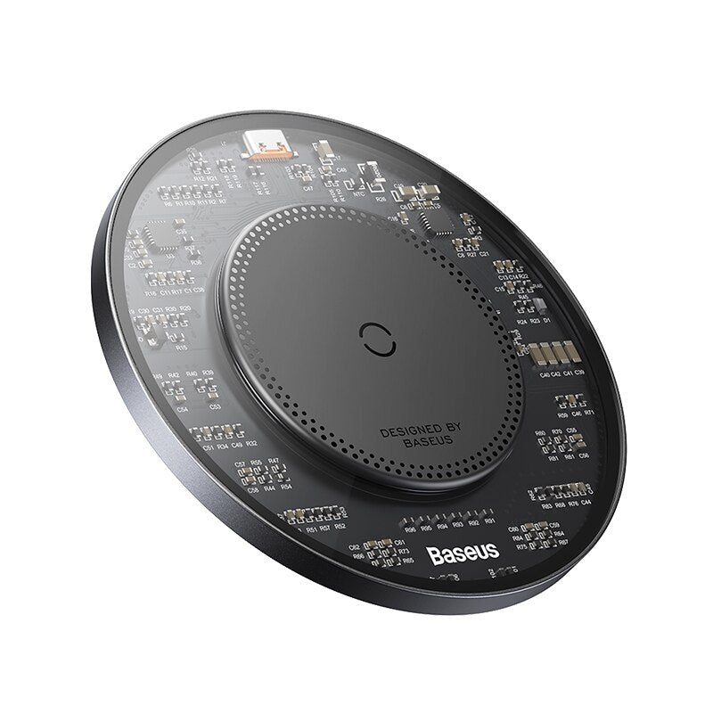 Baseus 15W Fast Wireless Charger For iPhone 14 13 For Airpods Visible Qi Wireless Quick Charging Pad For Samsung S22 Xiaomi LG