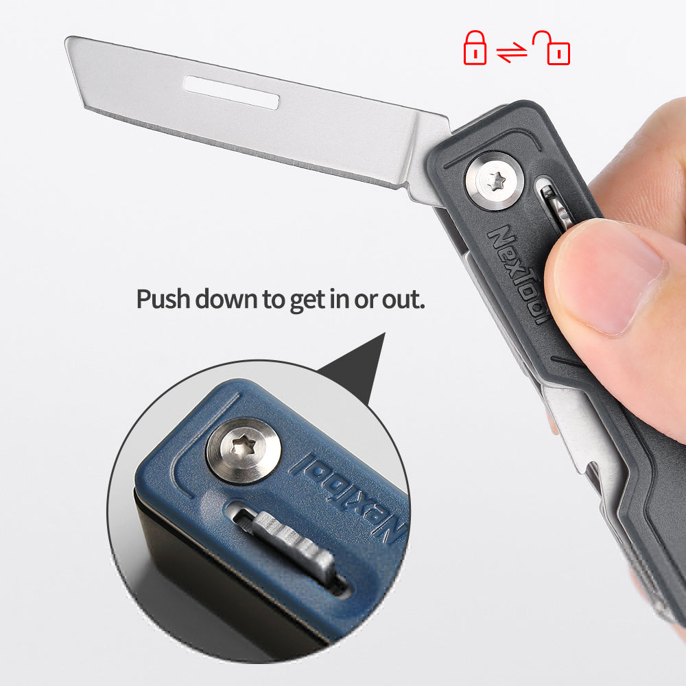 NexTool 10 IN 1 Mini Folding Pocket Knife Hand Tools Survival Edc Multi Tool Mobile Phone Holder Opener Card Pin Home Key Knife