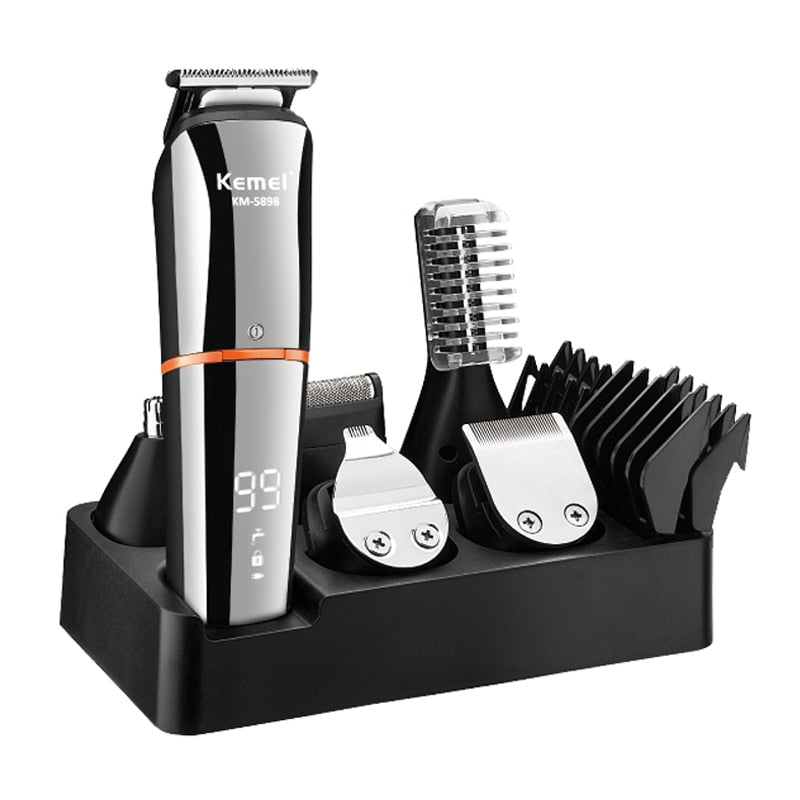 Kemei Digital Display 5 in 1 Hair Trimmer for Men Eyebrow Beard Trimmer Electric Hair Clipper Grooming Kit Haircut