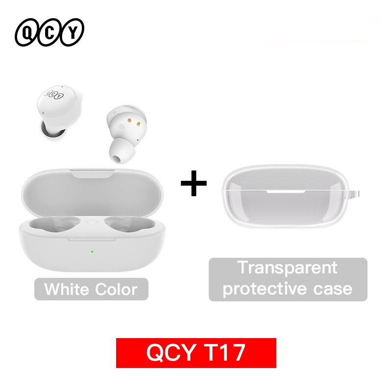 QCY Bluetooth Earbuds 5.1 Wireless TWS Earphone Touch Control Earbuds Low Latency Mode ENC Earbud Long Standby 26H  T17 Blue