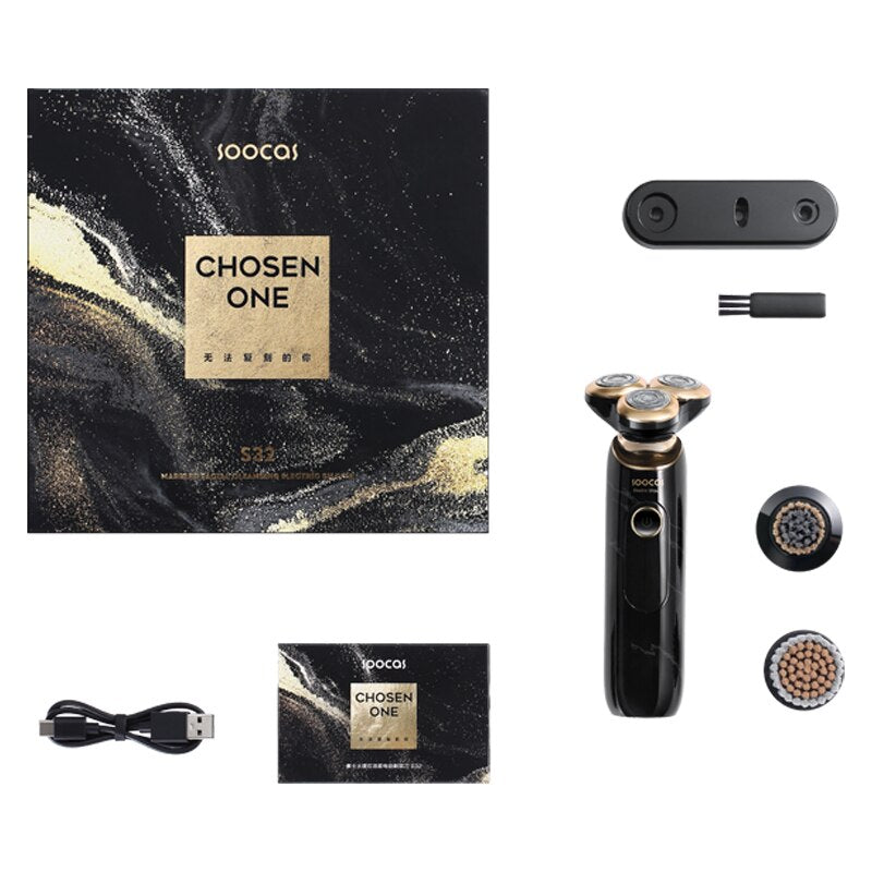 SOOCAS S32 Electric Shaver Auto Razor Man Shaving Machine LED Display IPX7 Waterproof 3-blade design Shaving