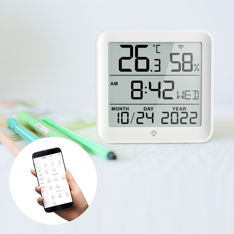 Xiaomi youpin Tuya WIFI Temperature Humidity Sensor Hygrometer Thermometer Smart Home Backlight Support Alexa Google Assistant