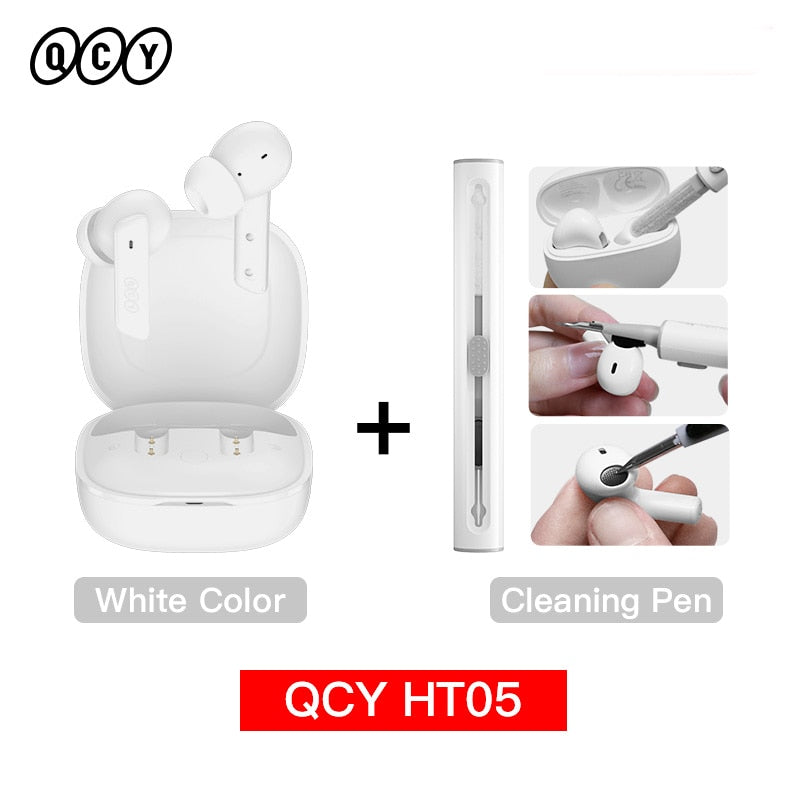 QCY HT05 ANC Wireless Earphone 40dB Noise Cancelling Bluetooth 5.2 Headphone 6 Mic ENC HD Call TWS Earbuds Transparency Mode