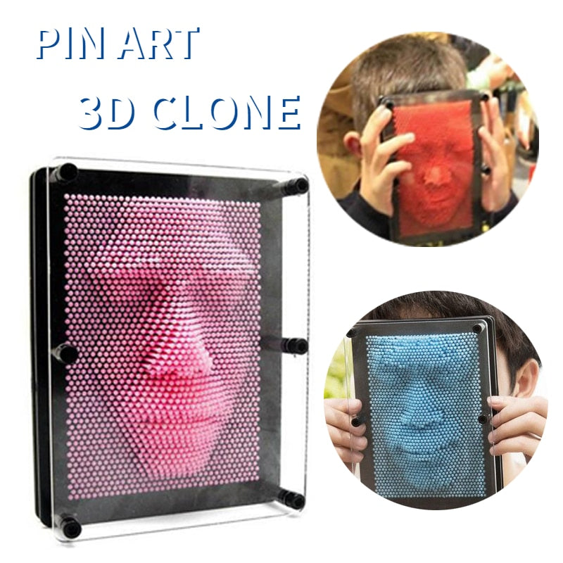 YOUPIN Funny 3D Clone Pixel Art Blocks Toy Colorful Pin Art Toy Clone Face Palm Model Pinart Kids Family Funny Game Creative Gifts