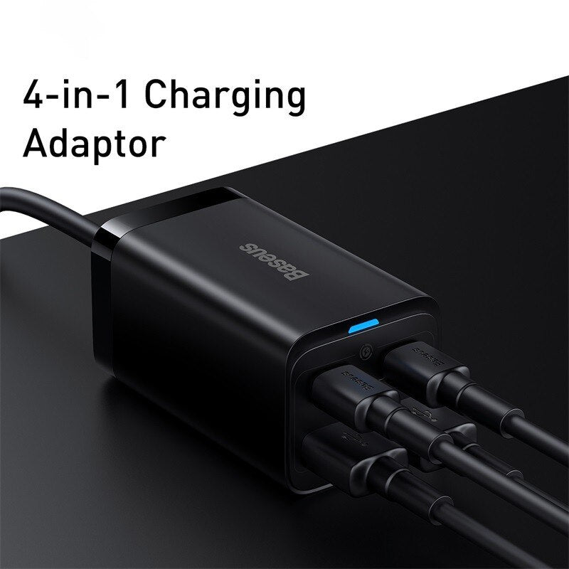 Baseus 65W GaN Charger Desktop Fast Charger 4 in 1 Laptop Phone Charger Adapter For iPhone 14 13 Pro Max Xiaomi Samsung