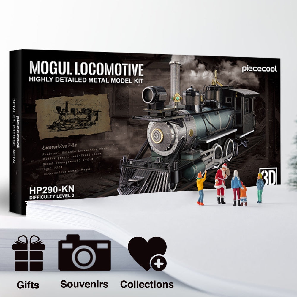 Piececool Puzzle 3d Metal Mogul Locomotive 282Pcs Assembly Model Building Kit DIY Toys for Adult