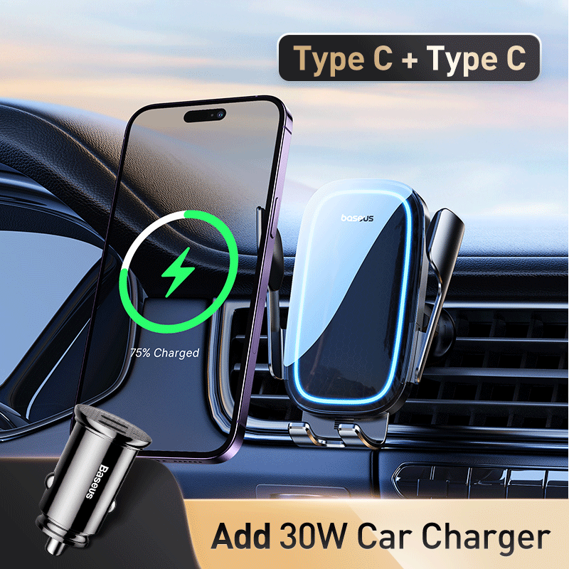 Baseus Automatic Alignment Car Phone Holder Wireless Charger For Samsung  iPhone Xiaomi Phone Holder Car Holder Air Vent Holder