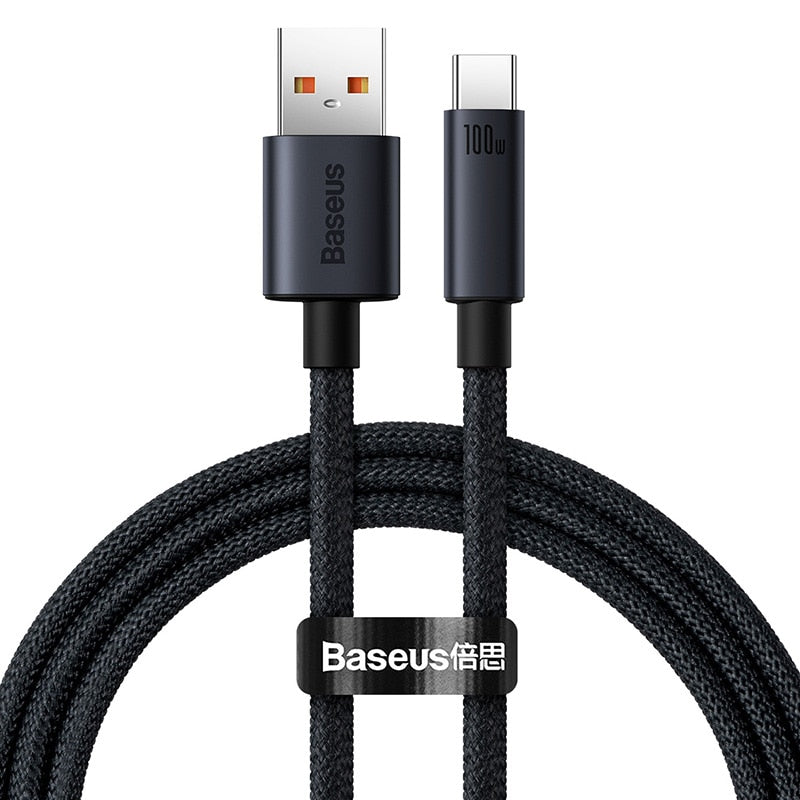 Baseus 66W/100W USB Type C Cable For Huawei P50 P40 Pro Honor Super Charge 6A Fast Charging USB C Charger Data Cable Wire Cord
