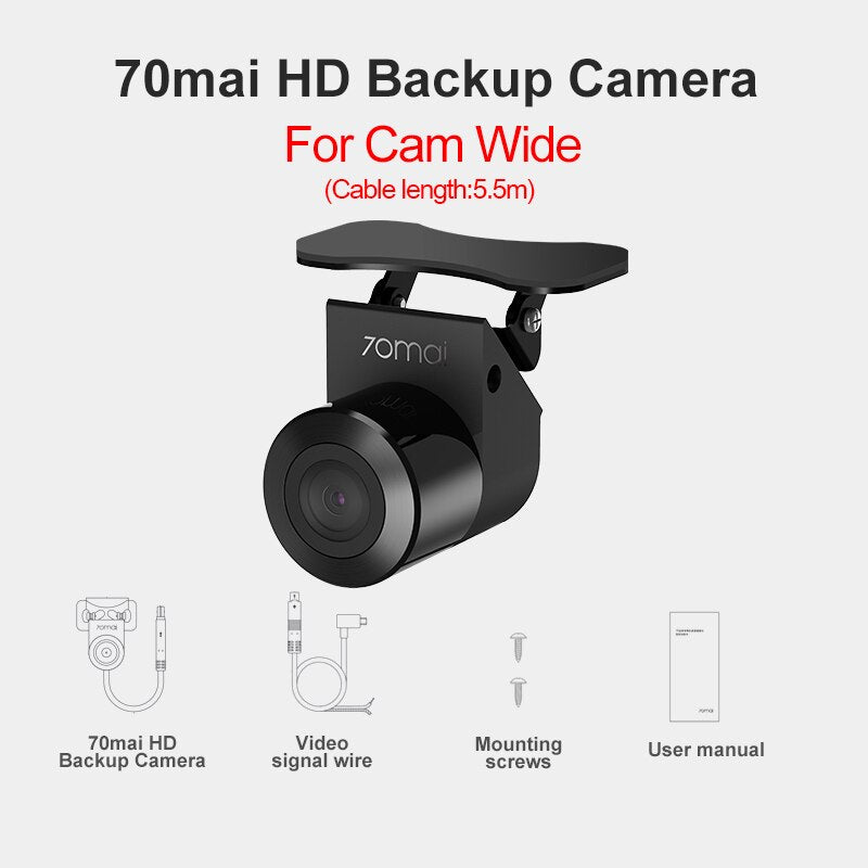 70mai HD Backup Cam & Night Vision Backup Cam for Rearview Stream Media Dash Cam Wide D07