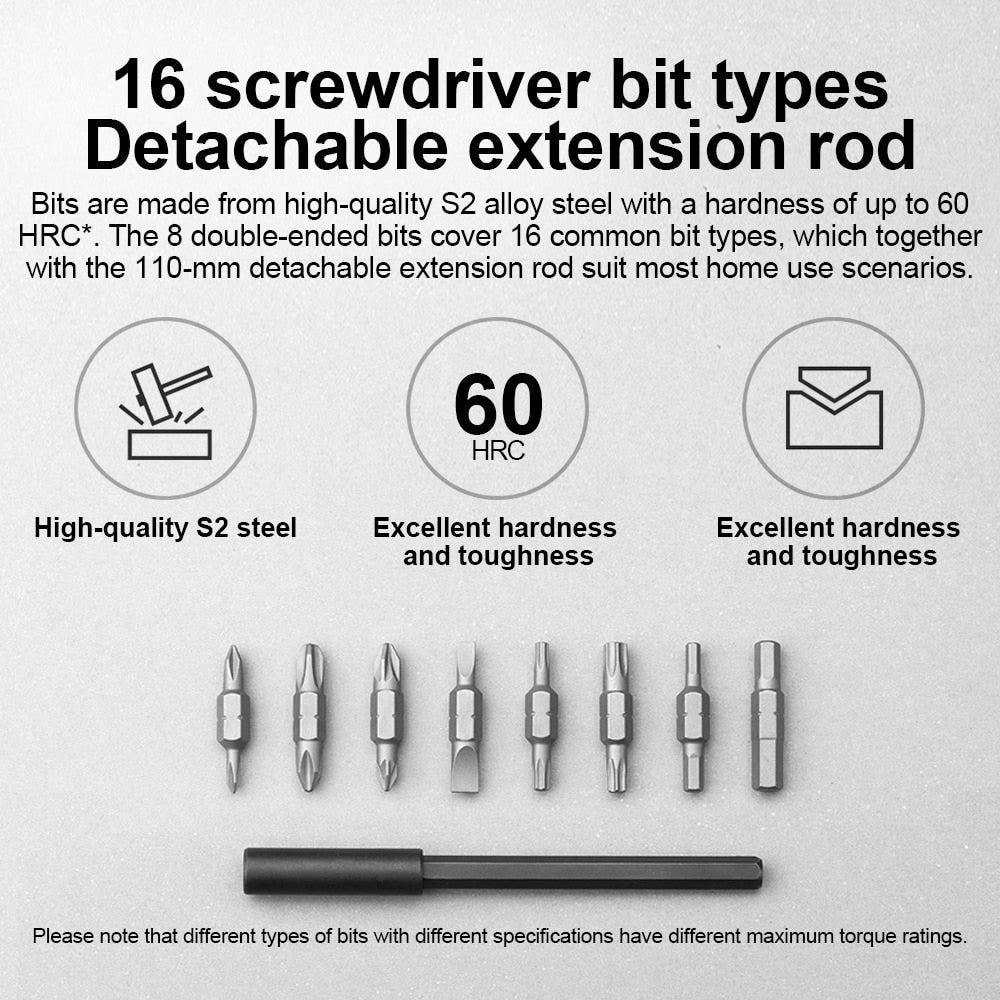 Xiaomi Mijia Screwdriver 16 in 1 Ratchet Screwdriver DIY Repair Tools S2 Alloy Steel Bits High Precision Home Global Version