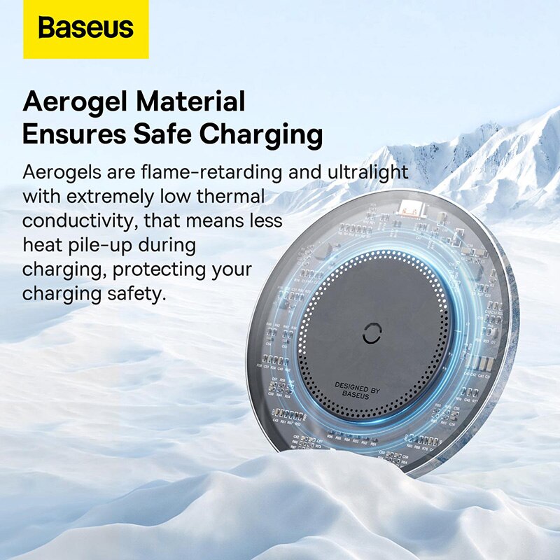 Baseus 15W Fast Wireless Charger For iPhone 14 13 For Airpods Visible Qi Wireless Quick Charging Pad For Samsung S22 Xiaomi LG